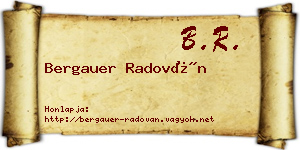 Bergauer Radován névjegykártya